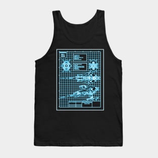 Gundam Hyper Mega Cannon - Tron Line Tank Top